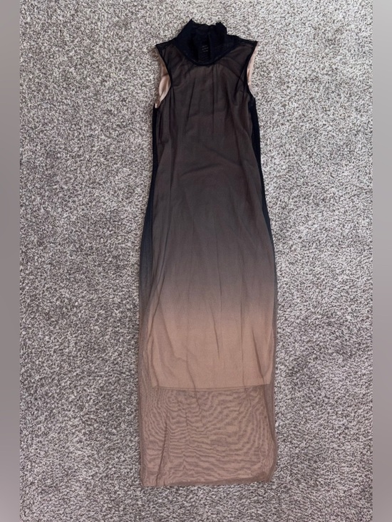 Bar III Dresses & Skirts - Bar III Black Nude Ombre Mesh Maxi Dress Sheer Bodycon Small